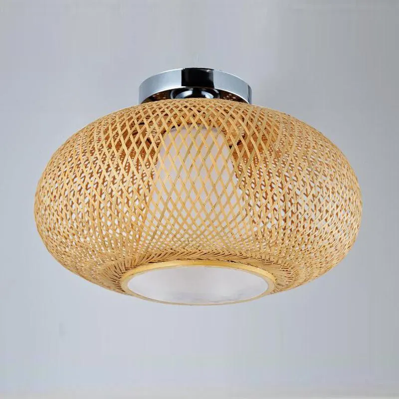 Plafondlampen 32 40 50 cm Bamboe Rieten Rotan Rond Geweven Verlichtingsarmatuur Natuurlijk Japans Landelijk Vintage Inbouwplafond La278j