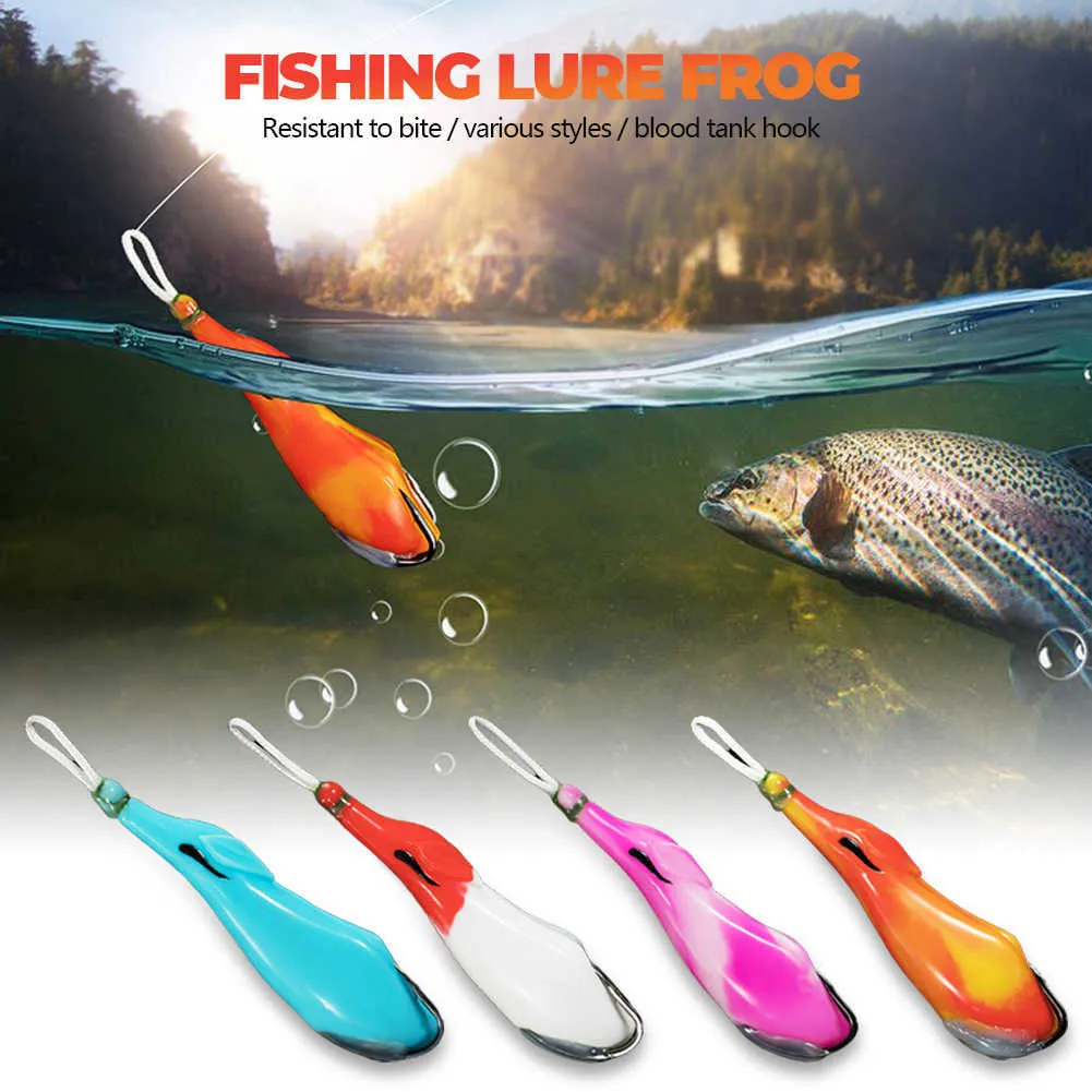 Modified Large Frog lure 80mm 15g Floating Topwater Soft Swimbait Fishing Lure Double Hook Artificial Snakehead Bait