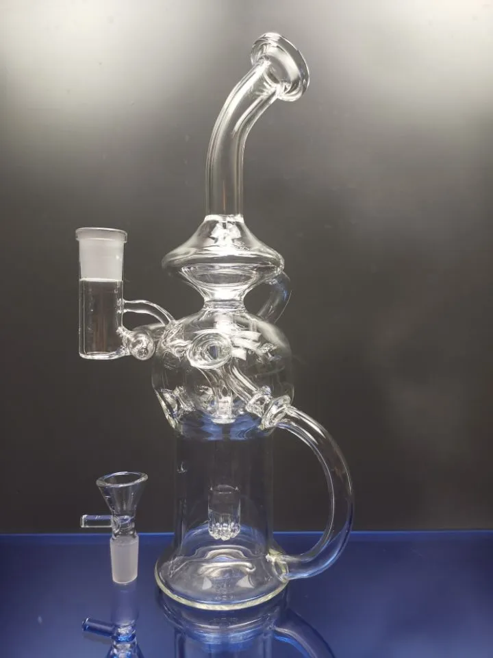 Glaspipor Bägare Bong Rökpipa Pyrex Hand Pipe Handtag Glasåtervinningsmaskin Dab Rig Showerhead Inline vattenpipa cheechshop