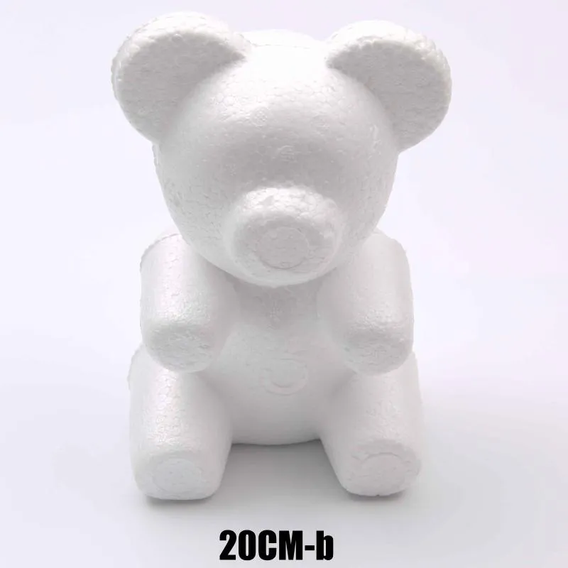 Molde de urso rosa de espuma de vários tamanhos, 1 peça, 15cm-30cm, faça você mesmo para presente, bola de isopor, flores artificiais, grinaldas decorativas262y