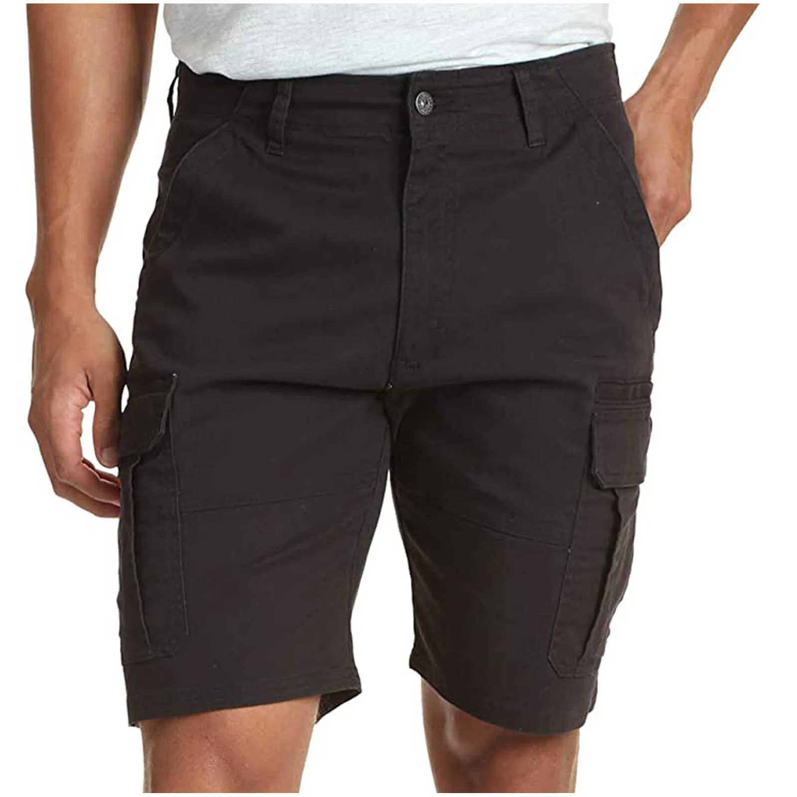 Mężczyźni Spodenki Nowy Casual Duży rozmiar 5xl Casual Cargo Spodenki 2021 Moda Streetwear Zipper Piąte Spodnie na lato z kieszenią X0705