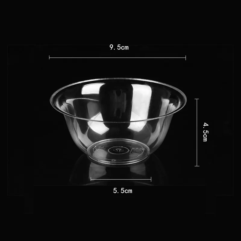 200ml 350ml Disposable Hard Plastic Transparent Crystal Household Rice Dessert Bowl Smoothie Ice Bowl Wholesale