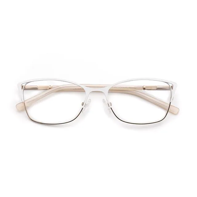 サングラステッサラートメタル眼鏡フレーム女性キャットアイグラスクリアヴィンテージ透明な処方近似眼鏡女性メガネ光学223c