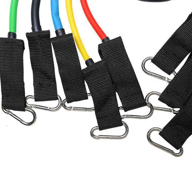 11 Uds juego de bandas de resistencia expansor ejercicio Fitness cuerda de tracción banda de goma elástica estiramiento Yoga tubos arnés entrenamiento H1026