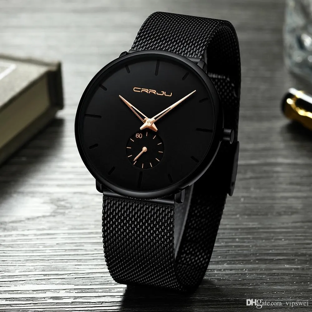 Мужские роскошные брендовые модные кварцевые часы высокого качества, простой дизайн, ультратонкий циферблат, часы из нержавеющей стали с сетчатым ремешком, Water363h