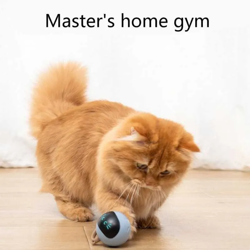 Cat Toy Smart Interaktiv katt 360 graders självroterande rullande boll med LED Ljusleksaker Boll Rolig leksak Motion Aktiverad Pet Ball 210929