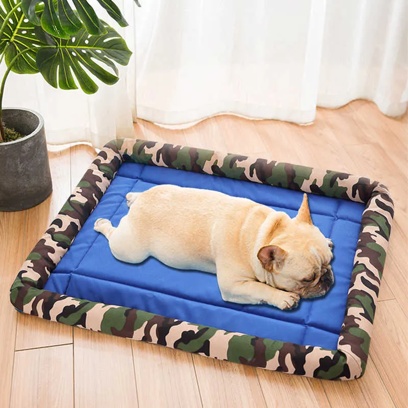 Dog Bed House Summer Cooling Mat Washable Sofa Pad For Cat Breathable Household Kennel Small Medium Large Dog Accessories 211009