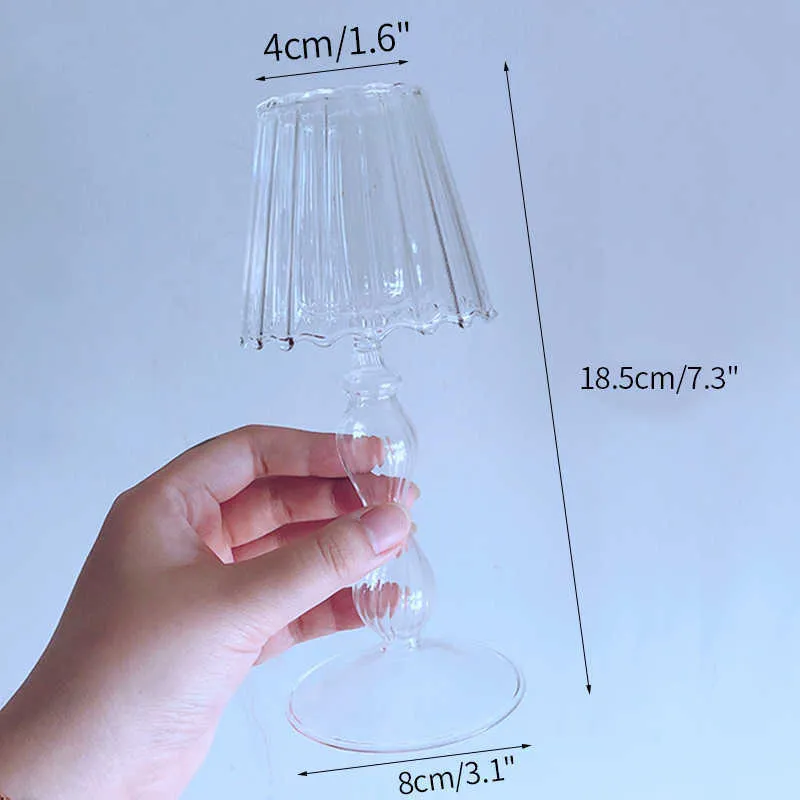 Европейский стиль подсвечника света подсвечников ретро стекла держатель свечи для свадебных обедов украшения лампа настольный бар декор 210722