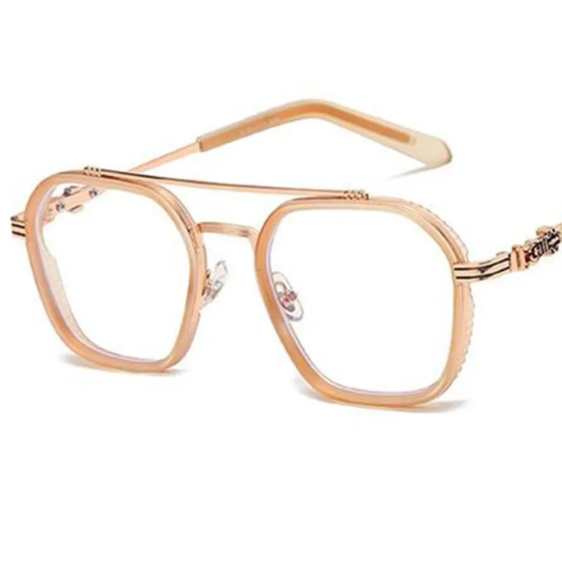 Solglasögon varumärkesdesigner anti-blå glasögon unisex optiska glasögon retro glasögon enkelhet dubbel stråle ögonmöbler266p