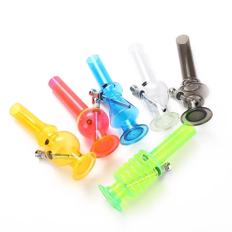 Acrylic bong Mixed styles water pipe 20cm transparent hookah detachable washable pipe