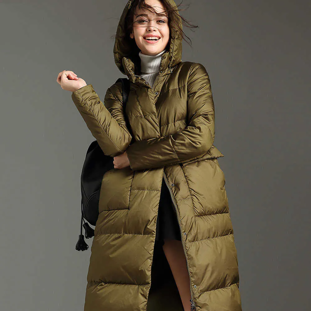 Article de vente Prix spécial Lien Vestes rembourrées Oversize Loose Hooded Long Parkas Warm Casual Contour 211013