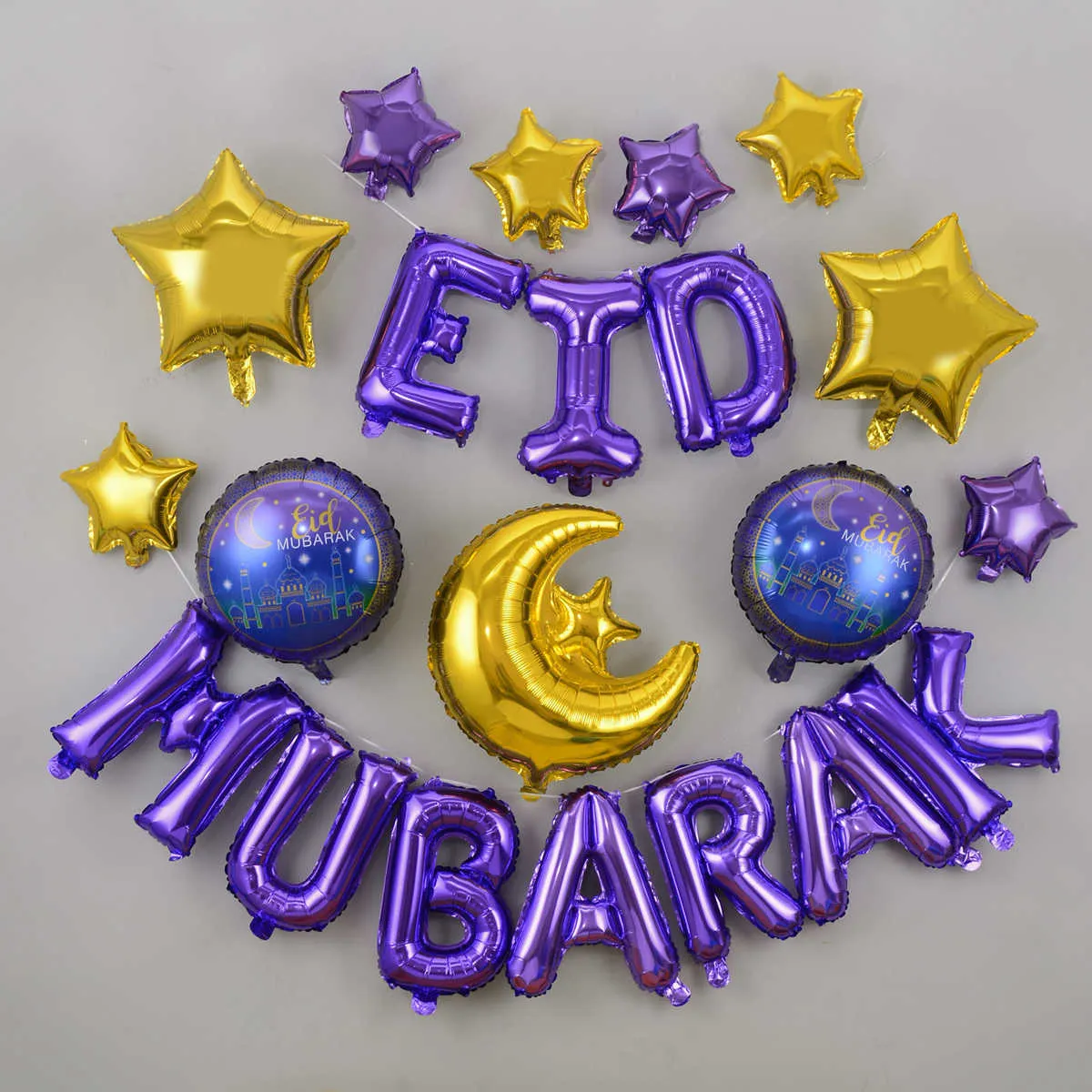 27 teile/satz Eid Mubarak Ballons Helium Latex Ballon Anniversaire Party Dekoration Globo Aid Mubarak Dekoration 210925