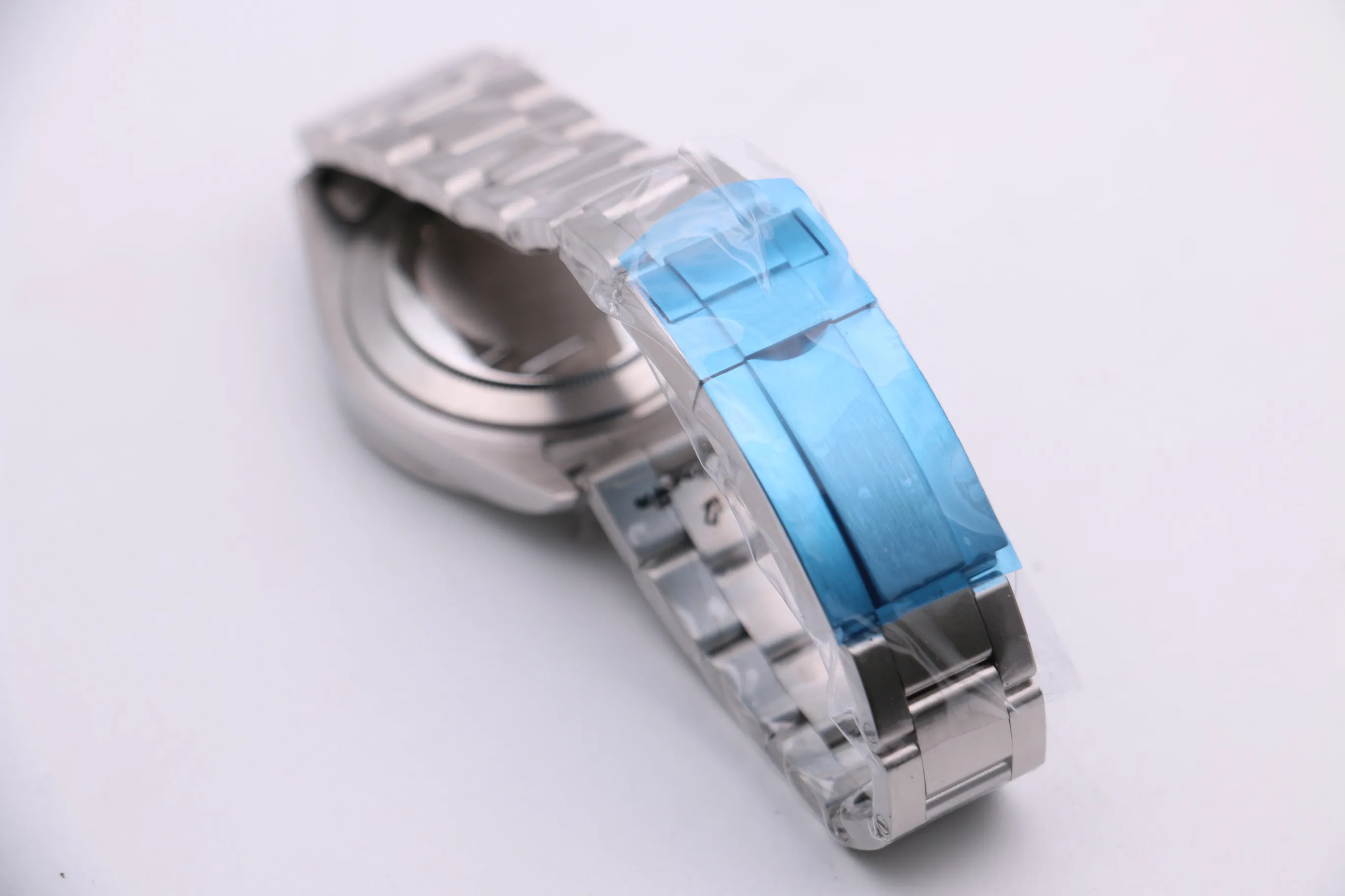 Mechanisch herenhorloge 116400 zwarte wijzerplaat zilver wit roestvrijstalen kast band vouwsluiting driepins moderne sport Fashio214D
