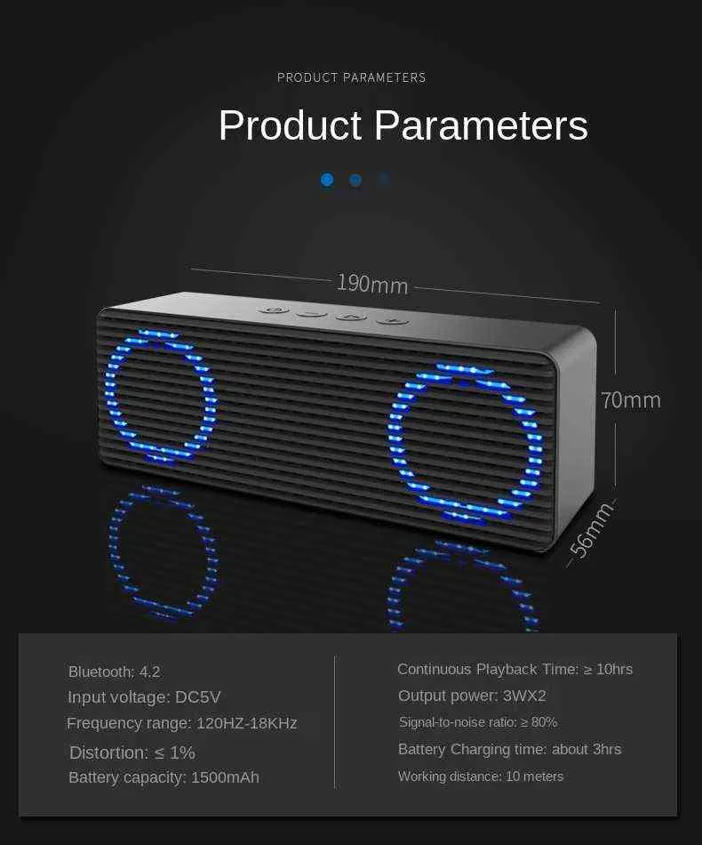 Lenrue A12 Pro Bluetooth Stereo مكبر صوت ملون التنفس مكبرات صوت مزدوجة مضخم صوت ثقيل Home Portable Car Bluetooth SPEA 28296708