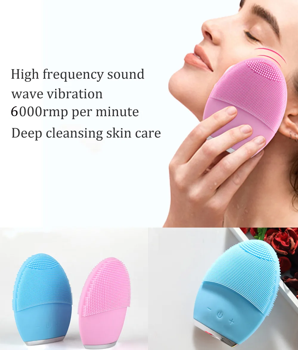 Skin Care Tools Electric Face Scrubbers Mini Vibrator Massager Facial Cleansing Brush Sonic Face Silicone Clean Beauty Foreoing Ma2764