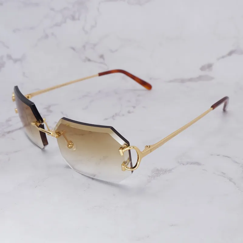 Lüks Tasarımcı Güneş Gözlüğü Çıkarsız Pırlanta Kesme Kenar Çokgen Güneş Gözlükleri Mens Accessories için Gölgeler Gözlükler271W