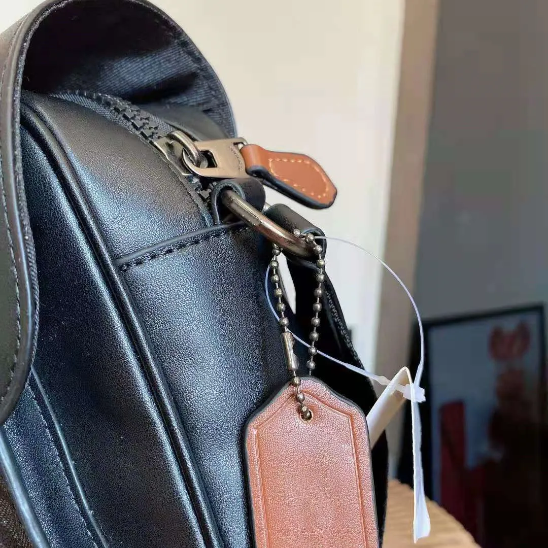 Мужские сумки-мессенджеры унисекс, черные портфели, дизайнерские сумки через плечо, модная лоскутная сумка через плечо с буквами и застежками, чехол через плечо274W