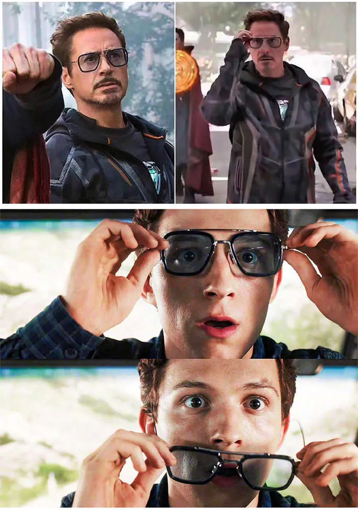 Top qualité Tony Stark lunettes de soleil carrées Pochrome hommes polarisés verre Steampunk verre conduite verre 2350446