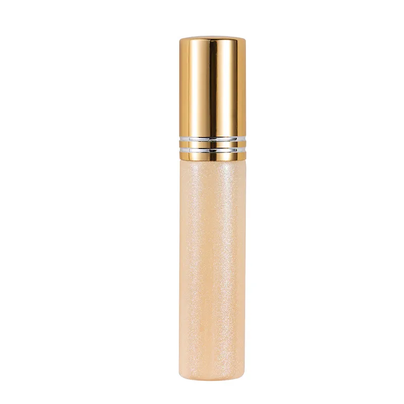 10ml Tom Pearl Gold Spray Atomizer Parfymflaskor Golden Line Lock Glass Steel Bead Roller Refillerbar Rull på flaska