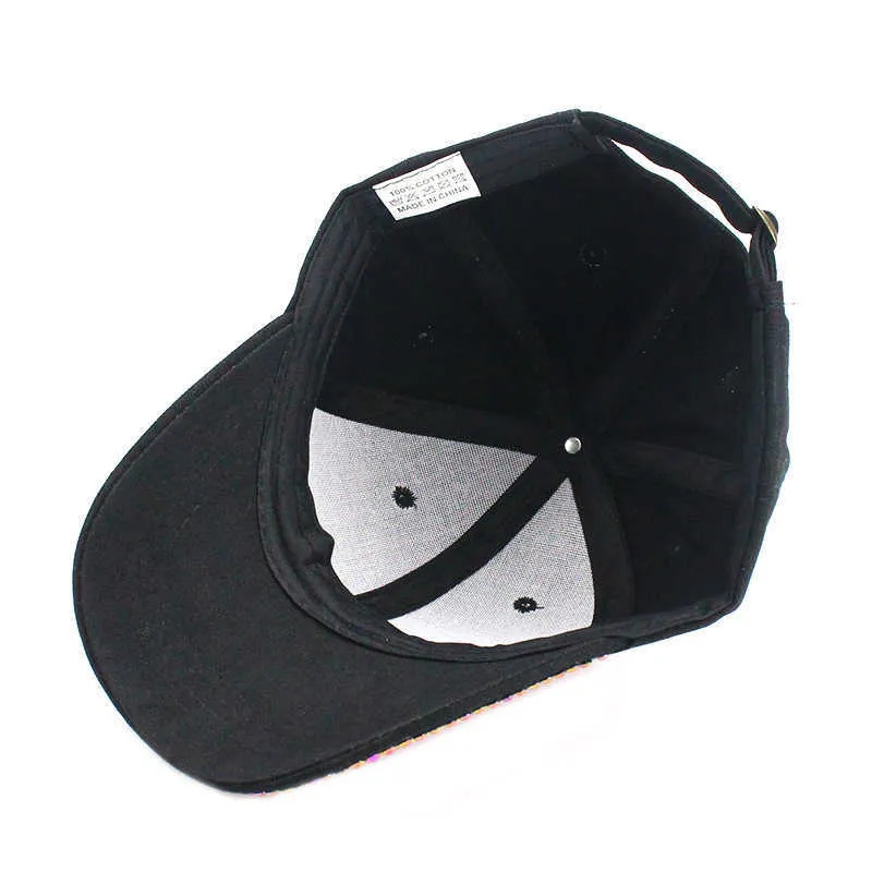 Kız Beyzbol Kapağı Renkli Rhinestone Diamond Çocuklar Snapback Cap İlkbahar Yaz Siyah Şapka Erkek Çocuk için 3-8 Yaş Arası Kemikler x212p