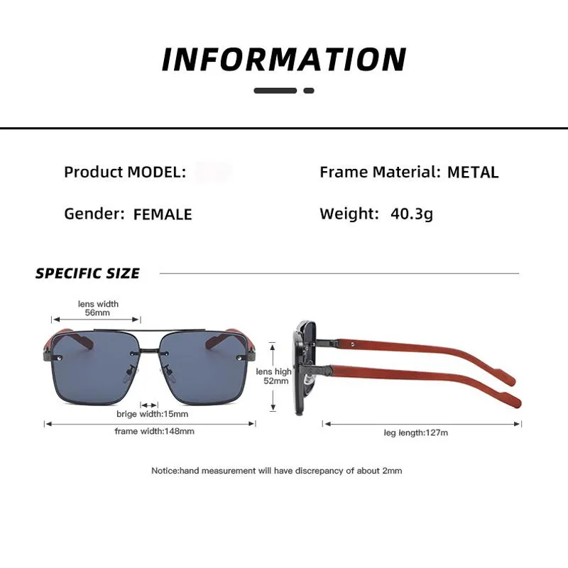 Solglasögon Maricr Fashion Imitation Wood Grain Leg Design Eyewear Net Star Samma låda för män överdimensionerade Street S Whole272Z