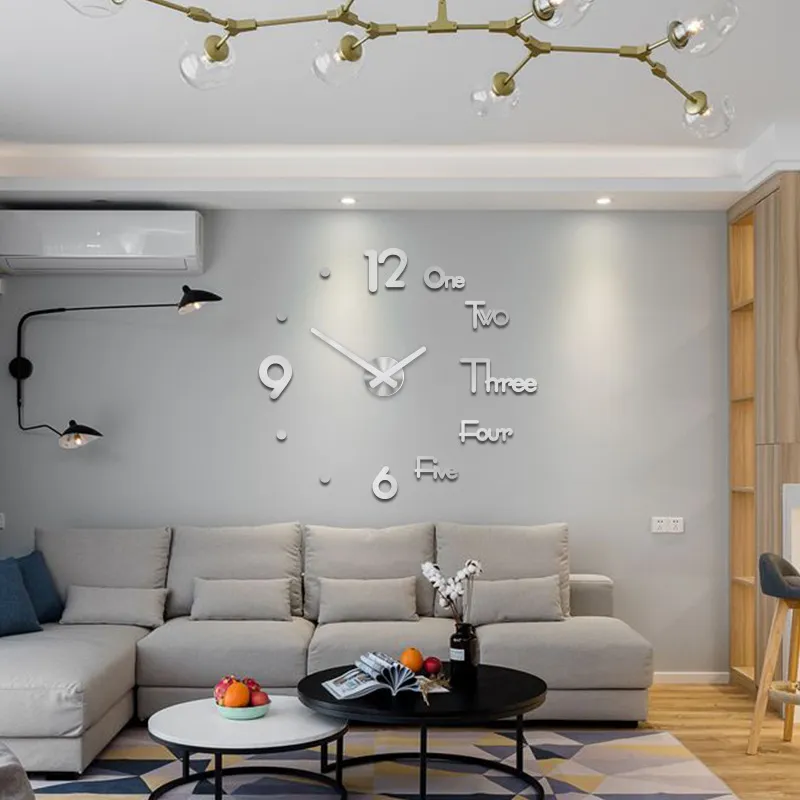 Brief Wall Clocks Acrylic Creative Living Room DIY Clock Modern Decorative Latest Style Original Status