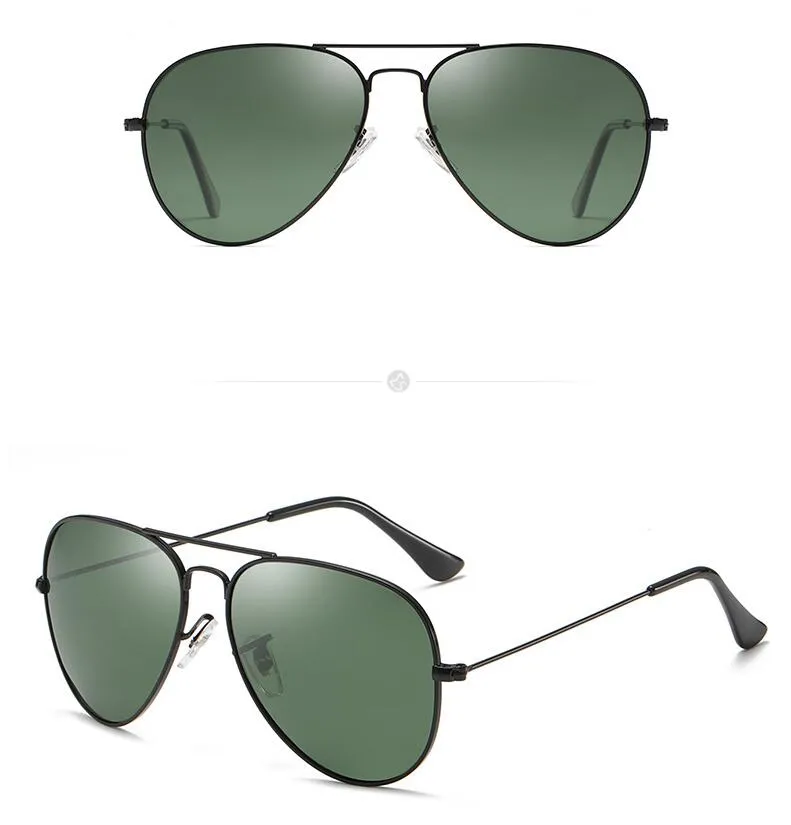 Hoge kwaliteit 5 stuks klassieke zonnebril metalen zonnebril voor mannen vrouwen glazen lenzen UV-bescherming3012