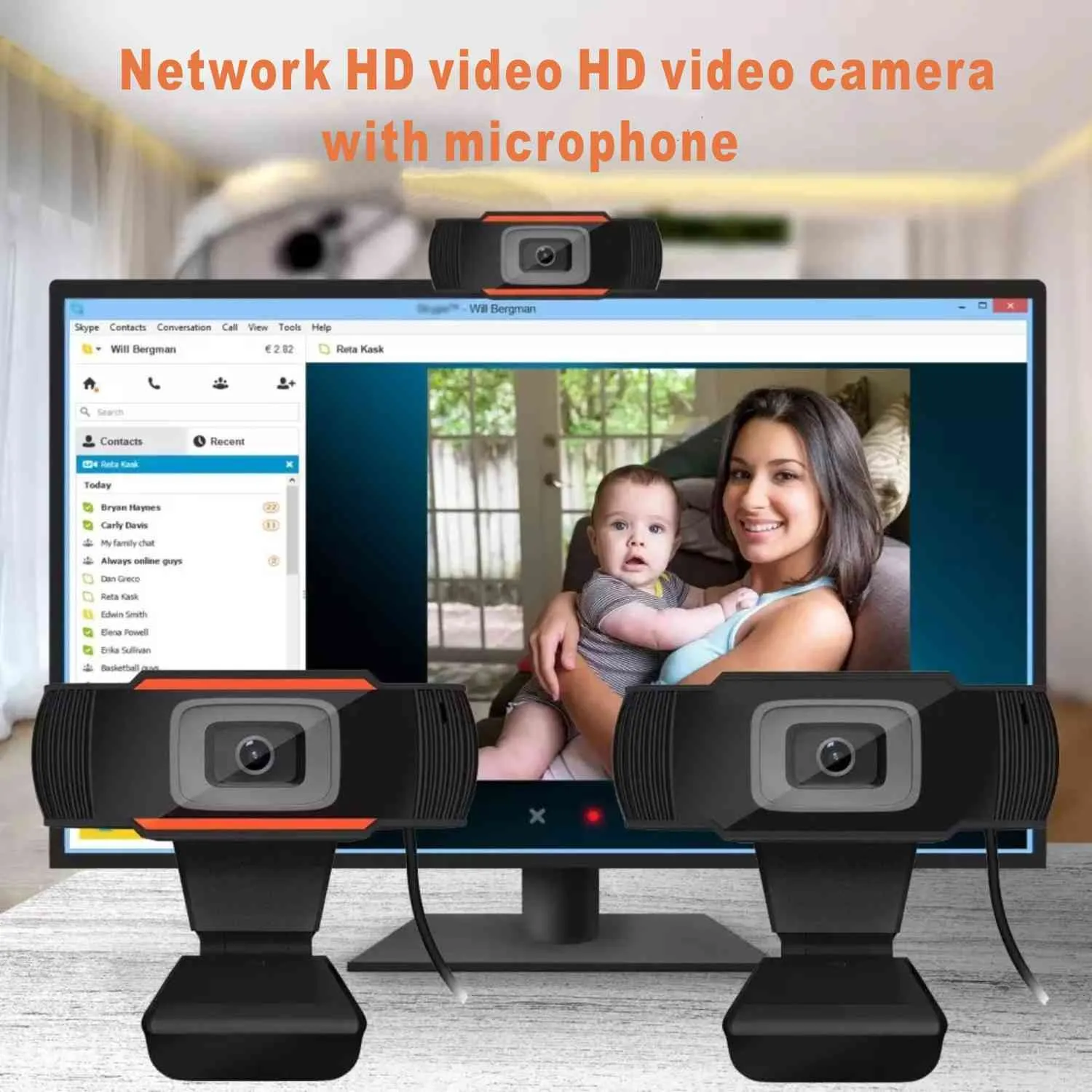 Webcam HD 1080P Camara USB Built-in Microphone Video Webcan Gamer Gaming Web Camera PC Laptop Computer YouTube Facebook