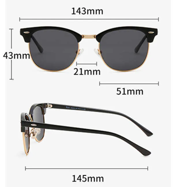 Солнцезащитные очки Элитный бренд Поляризованные дизайнерские мужские и женские солнцезащитные очки-пилоты UV400 Очки Металлическая оправа Поляроидные линзы Солнцезащитные очки243L