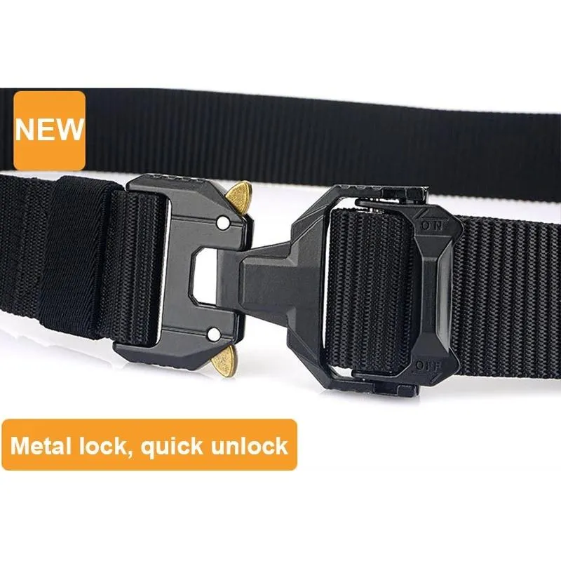 Belts Men 'Tactical Belt Hard Alloy snabbt låser upp pluggbart spänne 1200D Nylon Military Army Equipment270N