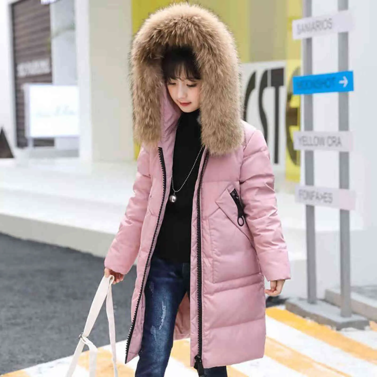 冬のための冬8 9 10 12年の子供10代の少女ダウンコットンパーカーアウターウェア高品質暖かいフード付きベビージャケット