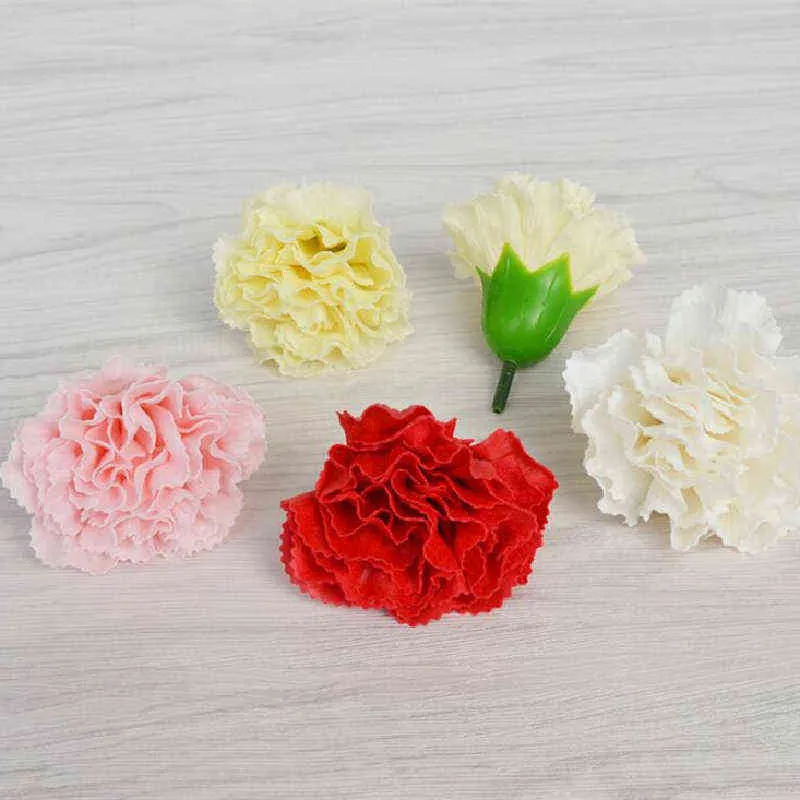 Geschenke für Frauen 50 Stück 6 cm künstliche Blumen Nelken Seifenblütenkopf Ewiger Blumenstrauß Valentinstag Muttertag DIY Blumenstraußmaterialien