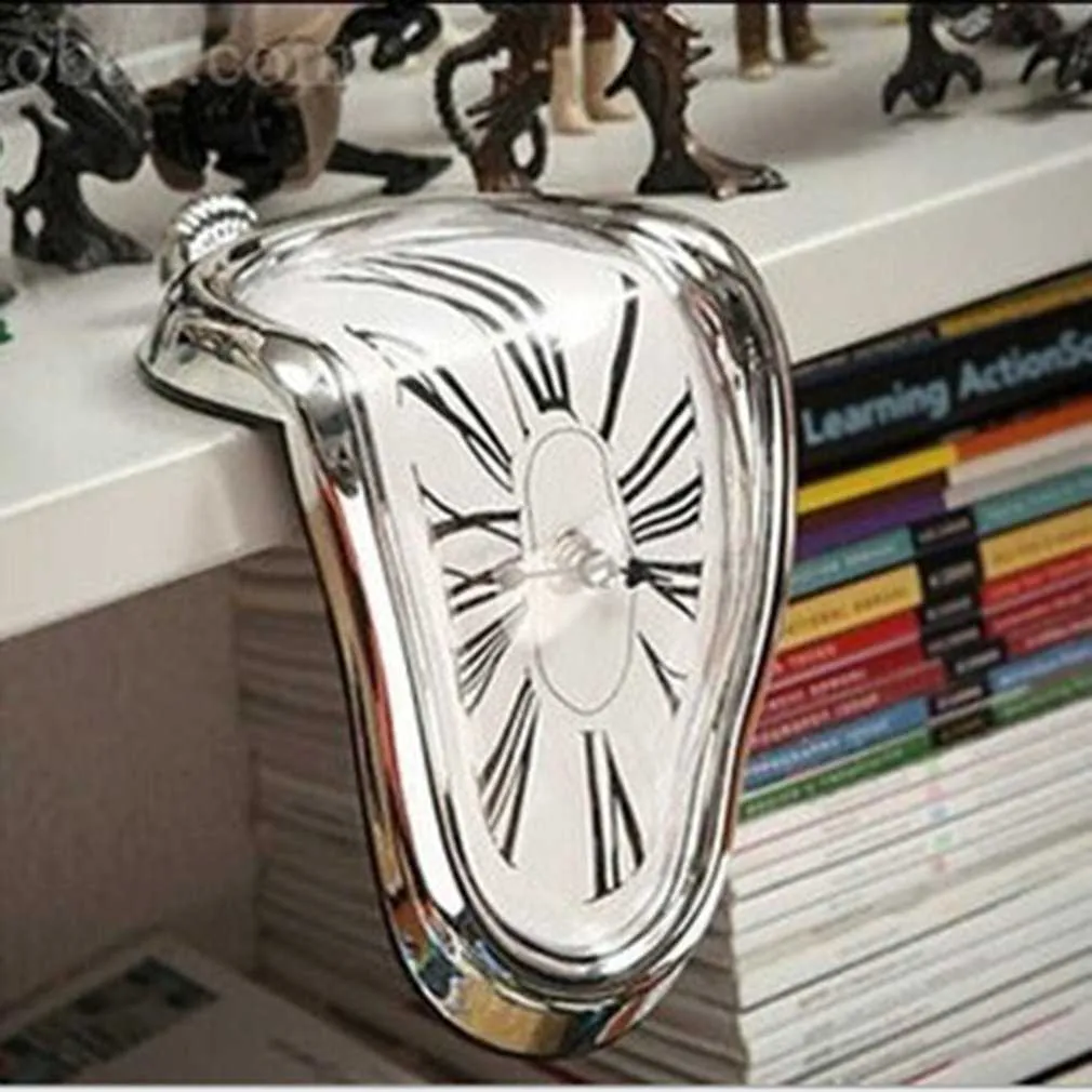Античный стиль декор Сюрреалистическая Настольная плавка Часы бесшумные висит настенные римские цифры абстрактные искусства настенные часы подарок x0705