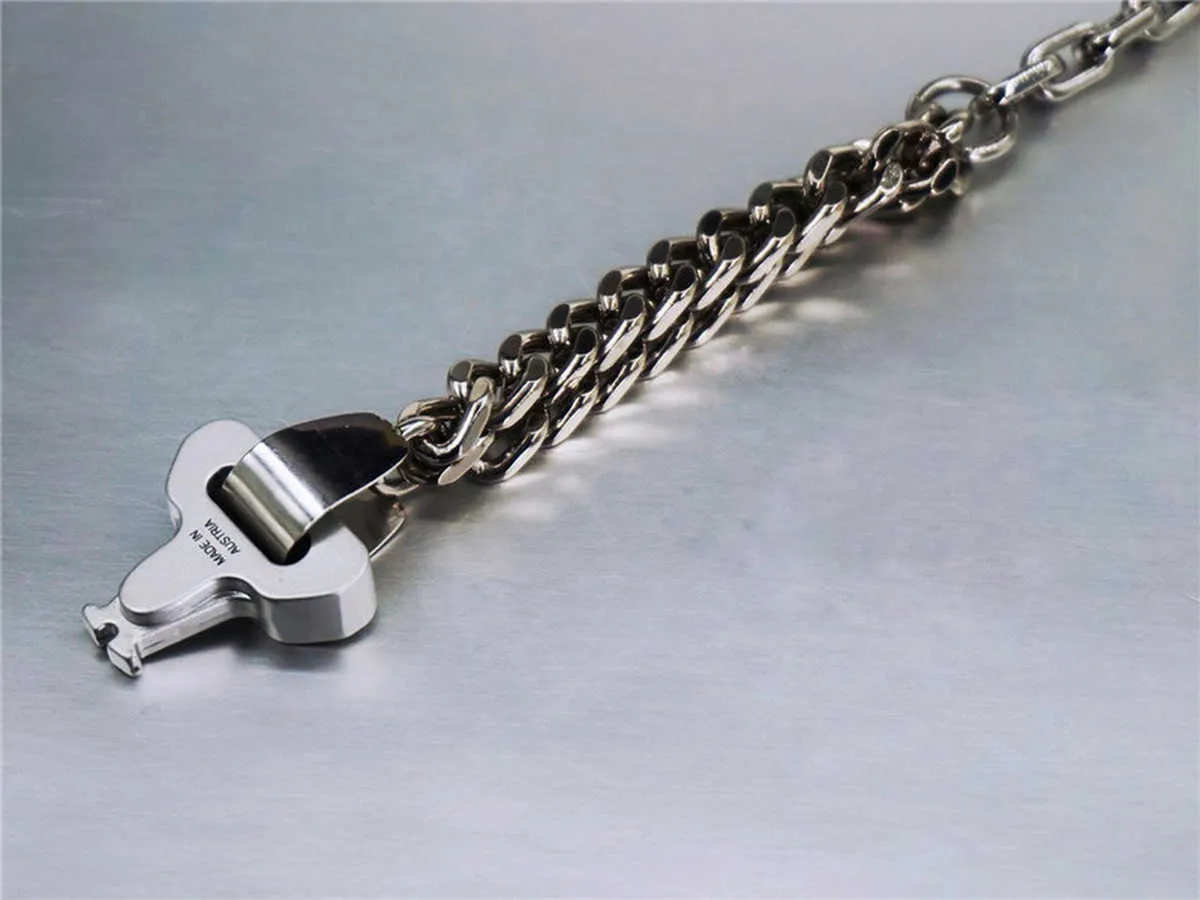 11 Высококачественный браслет Alyx для мужчин и женщин, металлическая цепочка со смешанными звеньями 1017 Alyx, 9 см, браслеты из тонкой стали, Colorfast Q0717273J