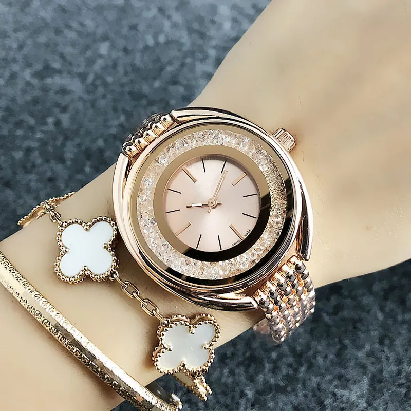 Брендовые часы для женщин и девочек, лебедь, кристалл, стиль, металлический стальной ремешок, кварцевые наручные часы SW04218a