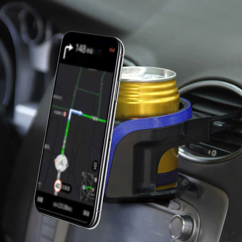 Bil Universal Bil Luftventil Dryck Cup Flaskhållare 2 i 1 Justerbar Magnetisk Mobiltelefon Mount Bracket Stativ Cradles