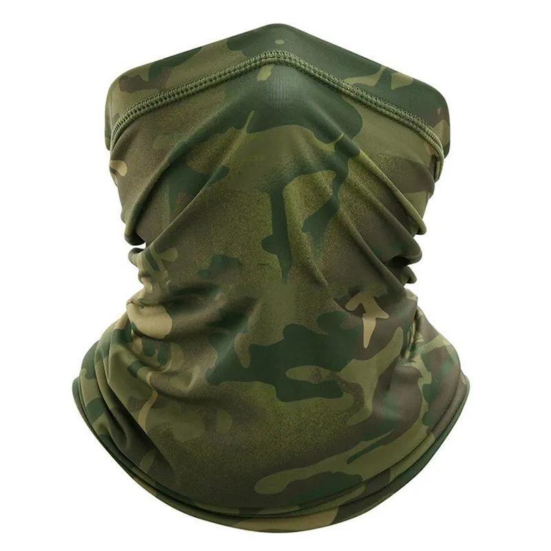 Scarves Outdoor Sport Bandana Military Tube Scarf Fishing Cycling Tactical Hiking Face Cover Neck Bike Half Mask Headband Men Wome2030