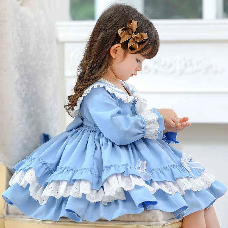 Filles Espagnol Vêtements Enfants Lolita Robes De Bal Pour Bébé Fille Anniversaire Baptême Robes De Fête infantile Vintage Princesse Vestidos G1129