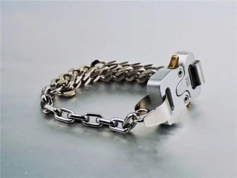 Hero Chain Alyx Schnalle Armband Männer Frauen Hohe Qualität 1017 Alyx 9sm Durchbrochene Buchstaben Edelstahl Kette Q0622294S