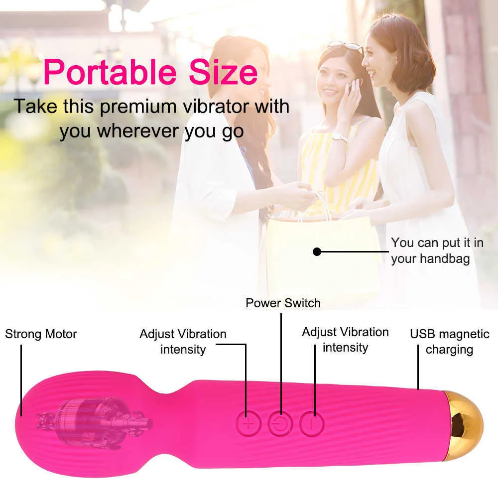 Masaż elementy 5 wibracje wibratory wibratory av wibrator magiczna różdżka bezprzewodowe wibratory 16 częstotliwości seksowne zabawki dla kobiet2520457