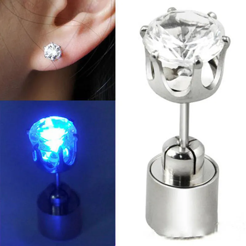 Gadget LED pour hommes et femmes, bijoux à la mode, couronne lumineuse, gouttes de cristal, éclairage créatif et moderne, boucles d'oreilles, emballage de vente au détail, 4280145