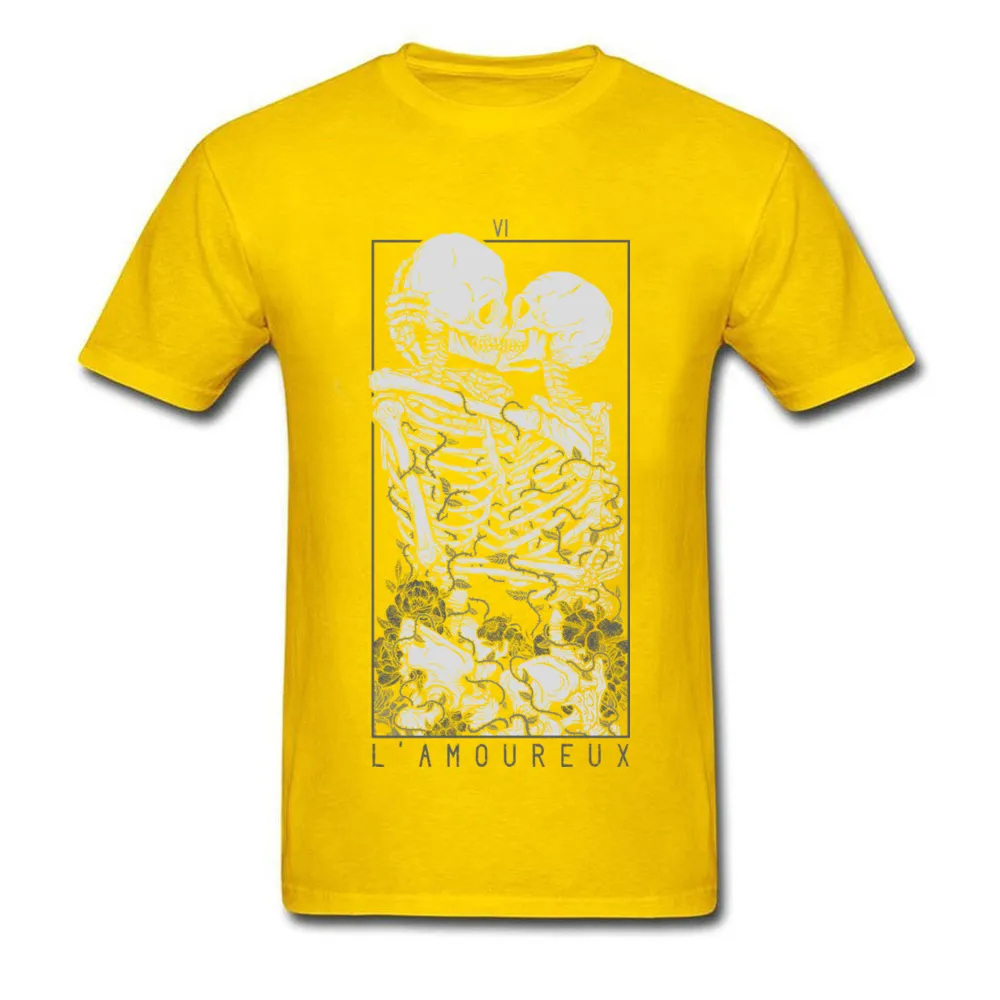 The Lovers Summer Autumn Pure Cotton Crew Neck Tees Short Sleeve Summer Clothing Shirt New Design Design T Shirt The Lovers yellow