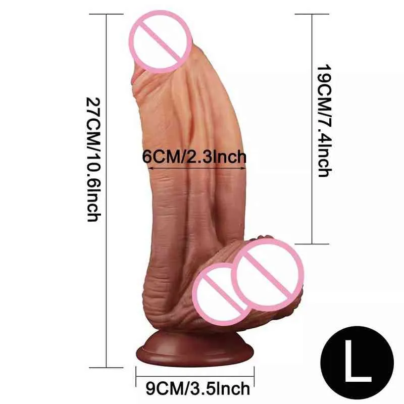 NXY Dildo 27 cm Enorme Realistico xxl Giocattolo del sesso in silicone donne Adulte Vagina Gspot Stimolatore Ventosa 18 Negozio 2201053786266