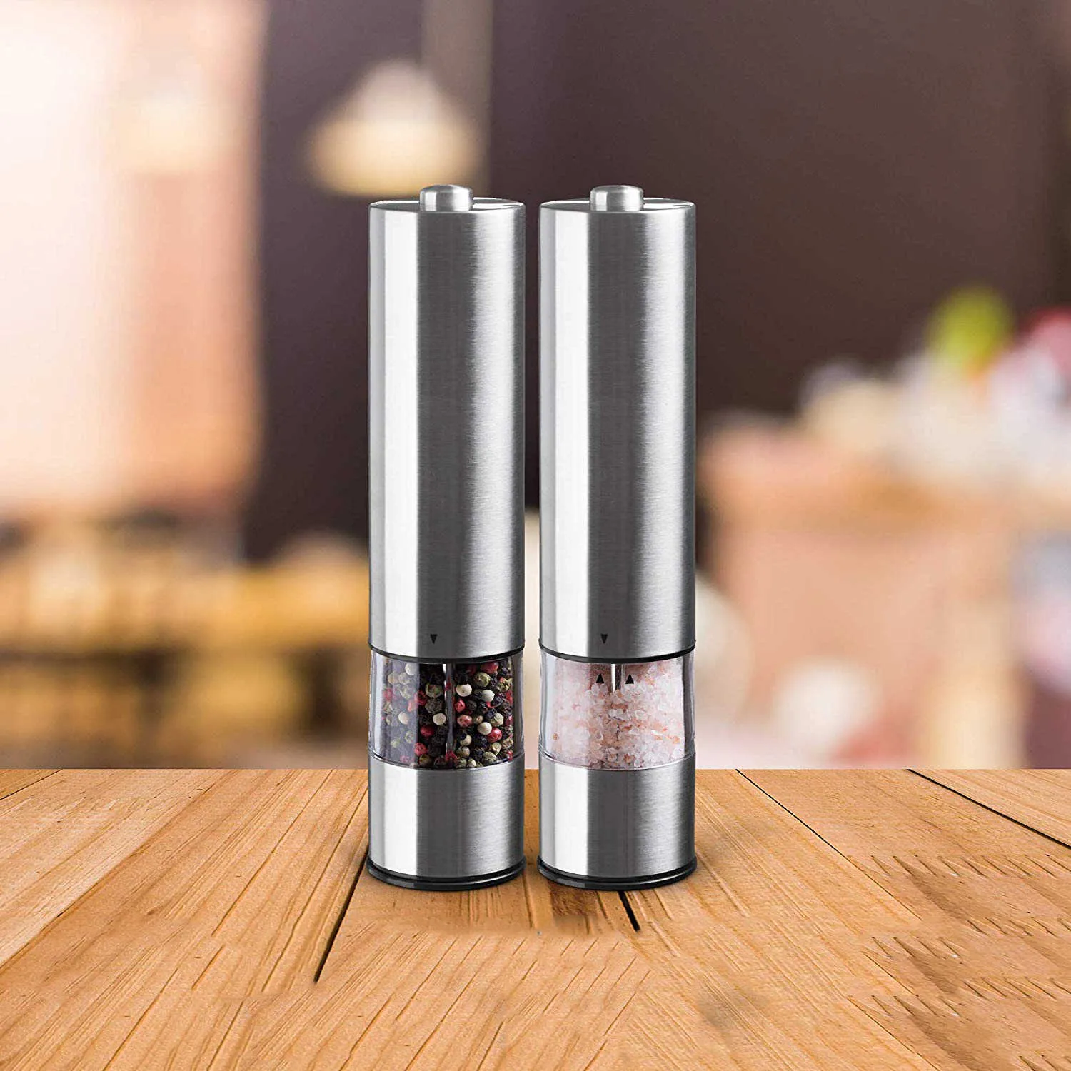 / set Electric Salt och Pepper Grinder Mill Grinde Grain 210910