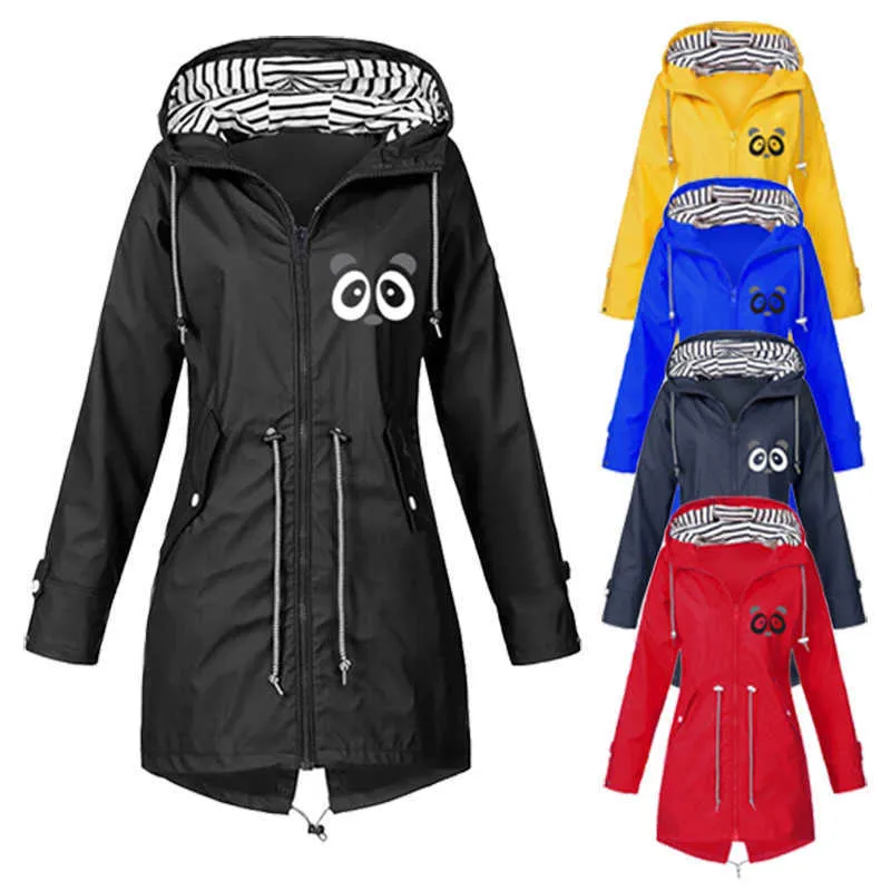 Bikinis Secret Autumn and winter zipper women's stormsuit outdoor hooded mountaineering jackett coat Panda S~5xl 211014