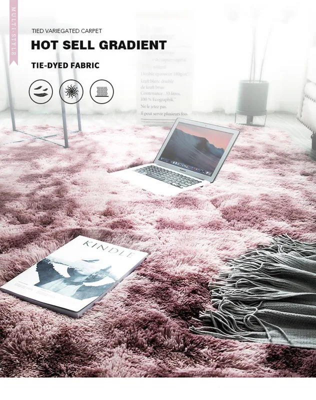 Grå mattan slips färgning plysch mjuk s för vardagsrum sovrum anti-slip golvmatta dekor vattenabsorption mattor 220301