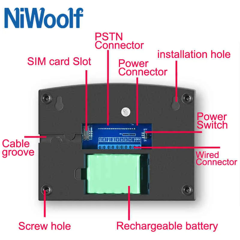 Tuya Smart Home WIFI System GSM 433MHz bezprzewodowy Detektor przewodowy PSTN Alarm bezpieczeństwa English / Rosyjski / Hiszpański / Francja / Włoski