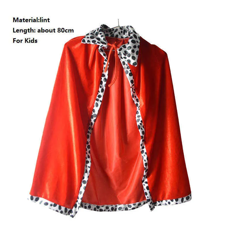 Coola röda barn pojke flicka kung barn cosplay cloda cape scepter prins krona födelsedagsfest halloween kostym för barn Q0910