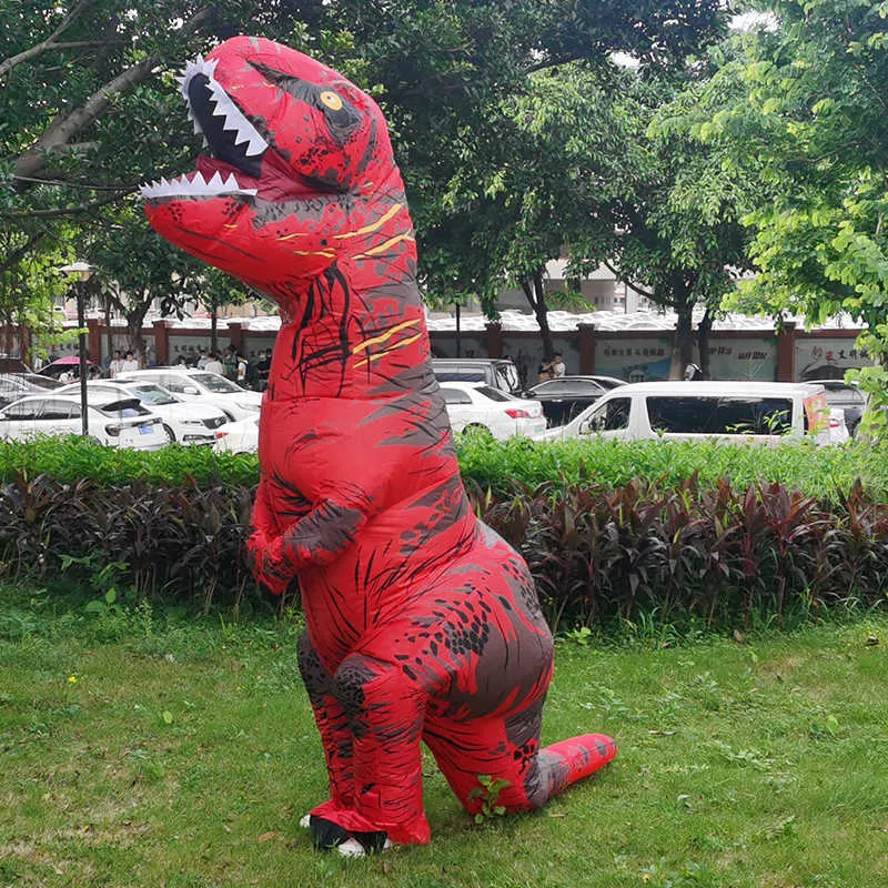 Adult Kids Inflatable Dinosaur Costumes T-Rex Anime Party Cosplay Carnival Halloween Costume For Men Women Q0910