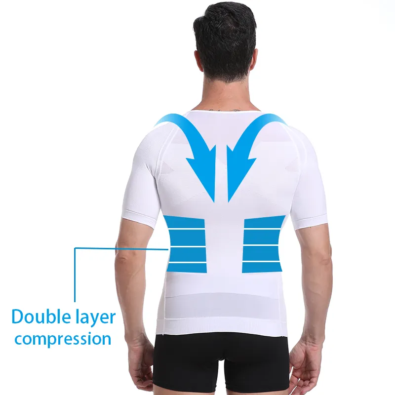 Classix mens corpo toning t-shirt emagrecimento shaper shaper corretivo postura de controle de barriga de compressão homem modelar roupa interior espartilho